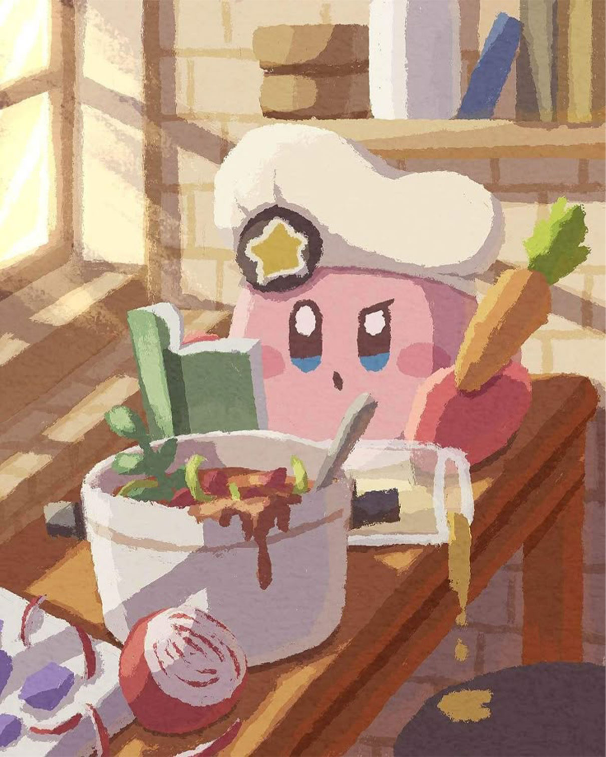 Kirby cooking